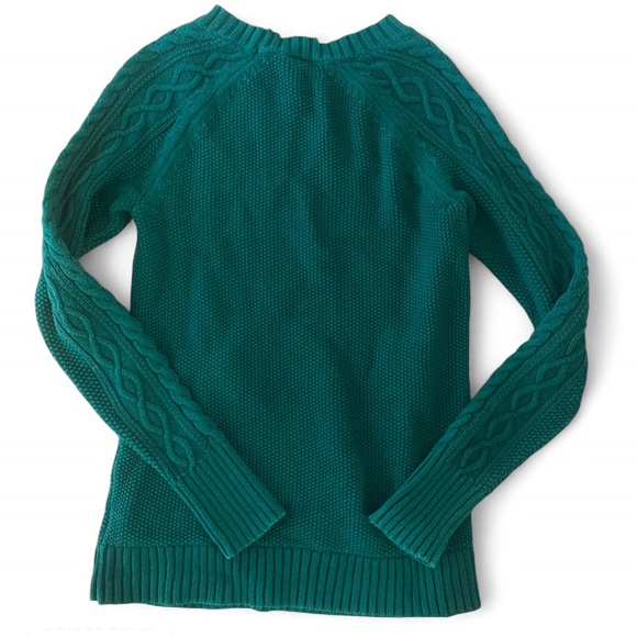 Green Cable Knit Sweater - Picture 2 of 3